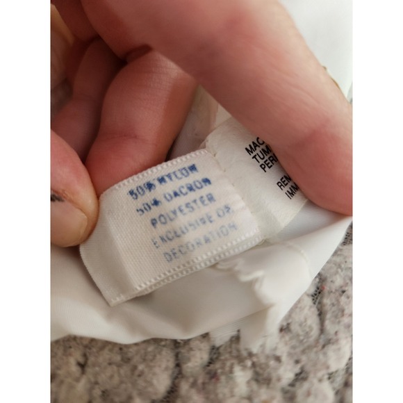 80s Poly Nylon Whiye Maxi Slip - Picture 5 of 6